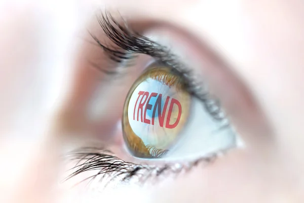 Trend reflection in eye. — Stock Photo, Image