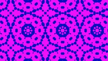 Kaleydoskop animasyonu, psikedelik ve hipnotik etkisi olan renkli grafik desen, renk değiştirip sola kayıyor, video kompozisyonları için uygun..