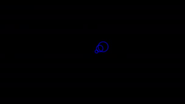 Blaues Grafikobjekt Der Mitte Platziert Das Sich Konzentrischen Wellen Dupliziert — Stockvideo