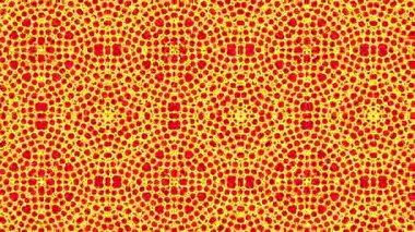 Kaleydoskop animasyonu, psikedelik ve hipnotik etkisi olan renkli grafik desen, renk değiştirip sola kayıyor, video kompozisyonları için uygun..