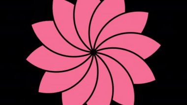 Merkezde görünen ve boyut olarak büyüyen grafiksel bir nesne, ta ki tüm arkaplanı kaplayana ve saat yönünde dönerken kaybolana kadar. Hareket üç kez gerçekleştirilir..