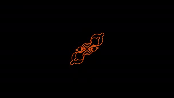 Oranžový Grafický Objekt Umístěný Uprostřed Který Duplikuje Rozpíná Soustředných Vlnách — Stock video