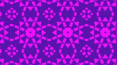 Kaleydoskop animasyonu, psikedelik ve hipnotik etkisi olan renkli grafik desen, renk değiştirip sola kayıyor, video kompozisyonları için uygun..