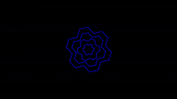 Blue Graphic Object Placed Center Duplicates Expands Concentric Waves While — Stock Video