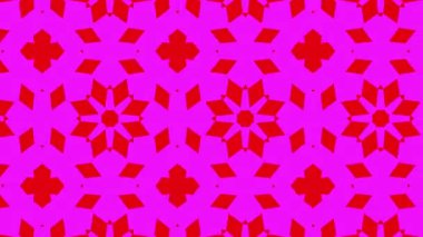 Kaleydoskop animasyonu, psikedelik ve hipnotik etkisi olan renkli grafik desen, renk değiştirip sola kayıyor, video kompozisyonları için uygun..
