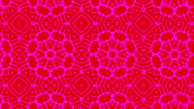 Kaleydoskop animasyonu, psikedelik ve hipnotik etkisi olan renkli grafik desen, renk değiştirip sola kayıyor, video kompozisyonları için uygun..