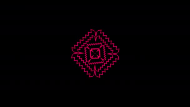 Червоний Графічний Єкт Розміщений Центрі Який Дублює Розширює Концентричні Хвилі — стокове відео