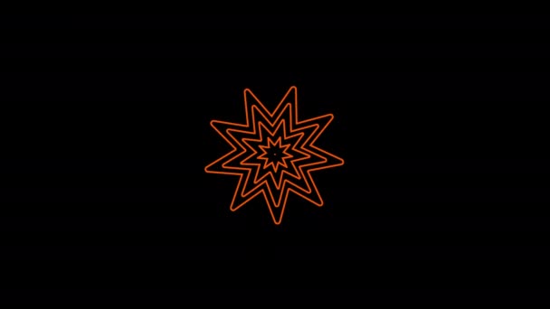 Oranje Grafisch Object Geplaatst Het Centrum Dat Dupliceert Breidt Zich — Stockvideo