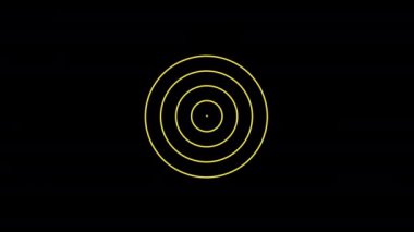 Video animation of Illuminating #F5DF4D color object, positioned in the center that duplicates and expands in concentric waves as it increases in size, generating hypnotic and psychedelic effect.