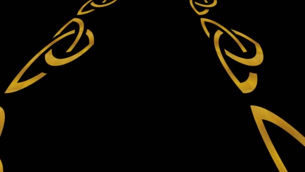 Art Deco Gold Pattern Black Background Which Tilts Moves Composed — Stock Video
