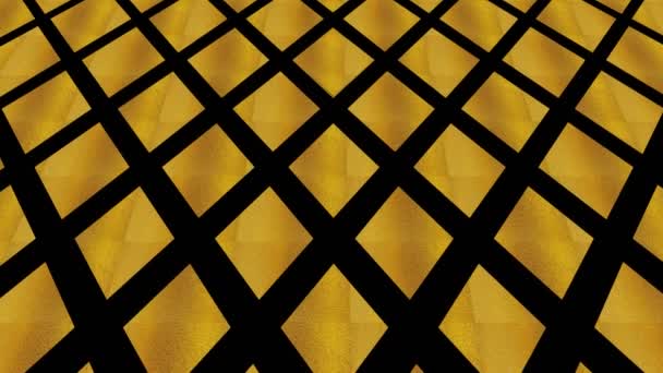 4Kと16 9のビデオフォーマットで スタイルの典型的な幾何学的な形状で構成され 上下に傾き 移動黒の背景にアール デコの金のパターン — ストック動画