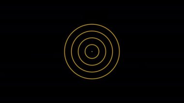 Video animation of Fortuna Gold #DAA520 color object, positioned in the center that duplicates and expands in concentric waves as it increases in size, generating hypnotic and psychedelic effect.