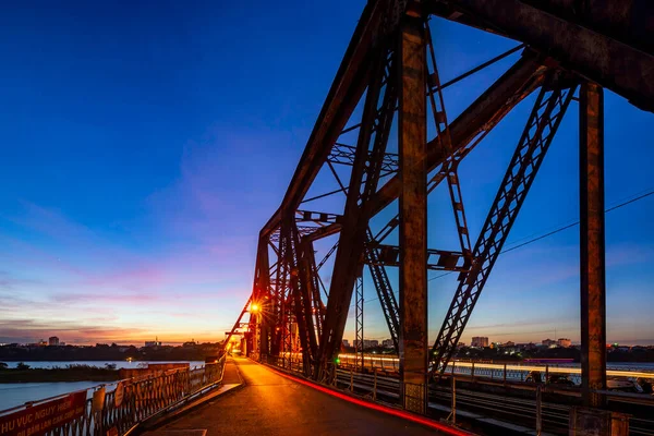 Longbien Bridge Constructed 1989 1902 Though Bridge Designed French Built — Stock Photo, Image