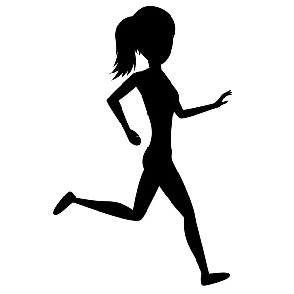 Correr chica fitness — Vector de stock