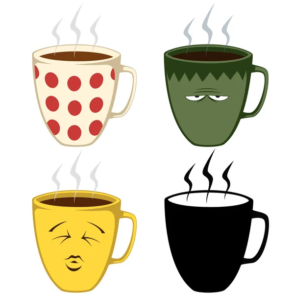 Koffiemok collectie — Stockvector