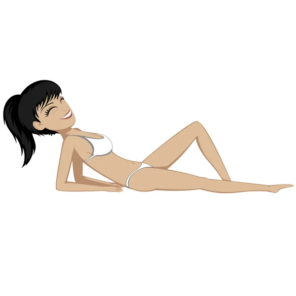 Mädchen beim Sonnenbaden (Sommerzeit)) — Stockvektor