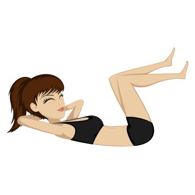 Mekik yapmak egzersiz kız