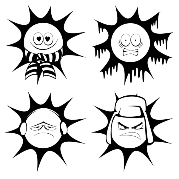 Kış Güneşi maskotlar — Stok Vektör