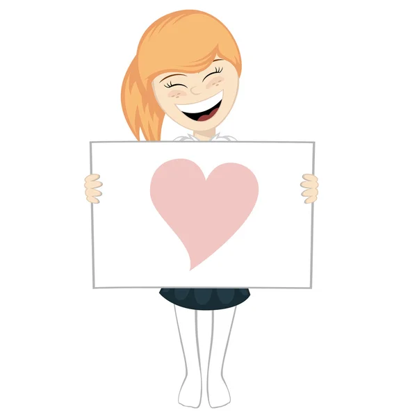 Girl With Surprise — Stock Vector