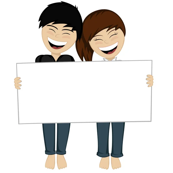 Pareja feliz sonriendo — Vector de stock