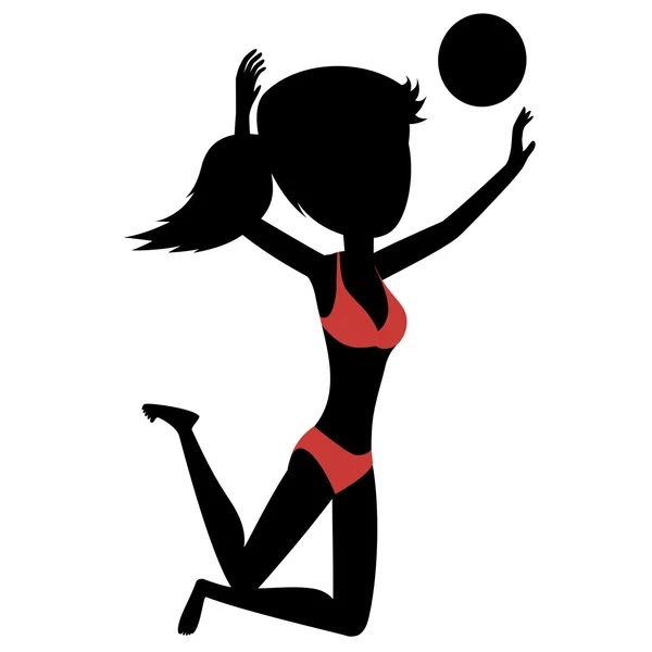 Beachvolleyboll girl — Stock vektor