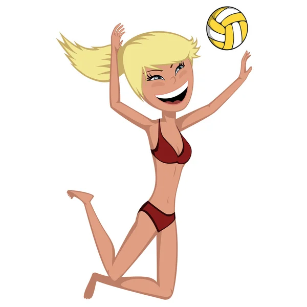 Chica de voleibol — Vector de stock