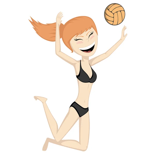 Beachvolleyboll girl — Stock vektor