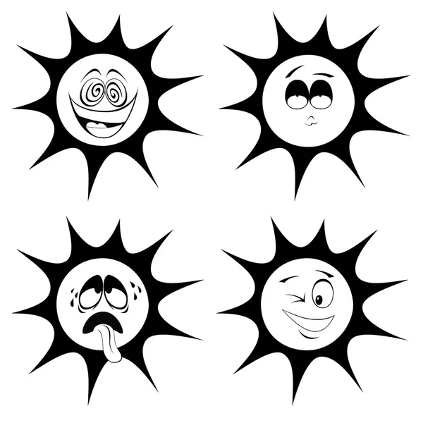 Zomer zon Mascottes — Stockvector