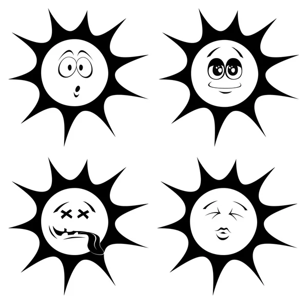 Mascottes soleil été — Image vectorielle