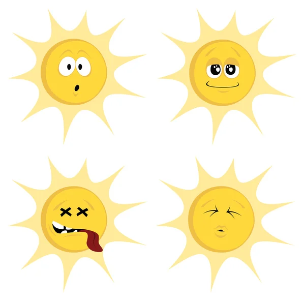 Mascottes soleil été — Image vectorielle