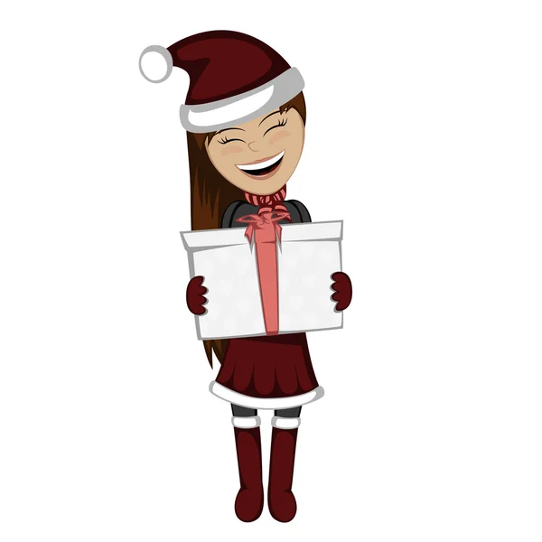 Santa chica con sorpresa — Vector de stock