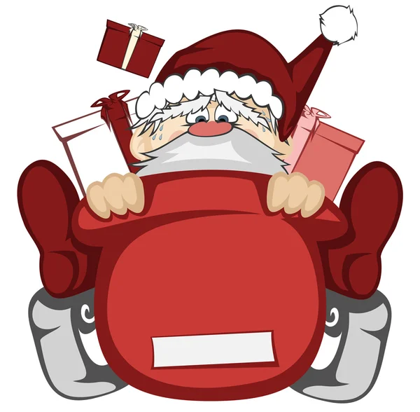 Santa claus in actie — Stockvector