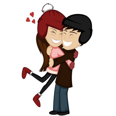 Kış (güzel çiftler hugs)