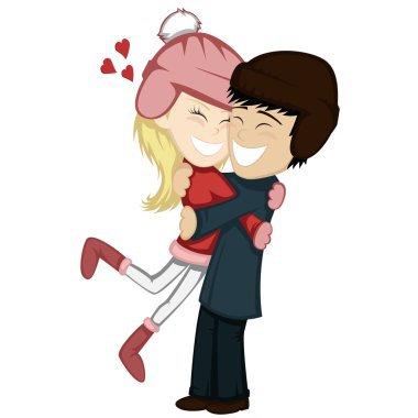 Kış (güzel çiftler hugs)