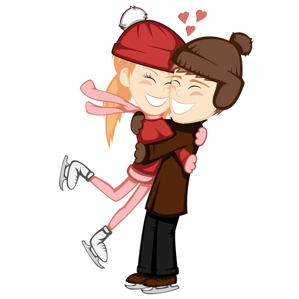 Winter hugs - beste vrienden of valentines — Stockvector