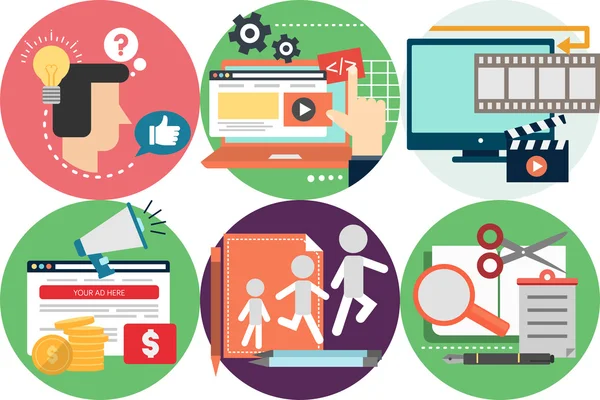 Creative Process Icons Stock Illustration