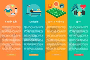 Tıbbi ve sağlıklı dikey Banner kavramı