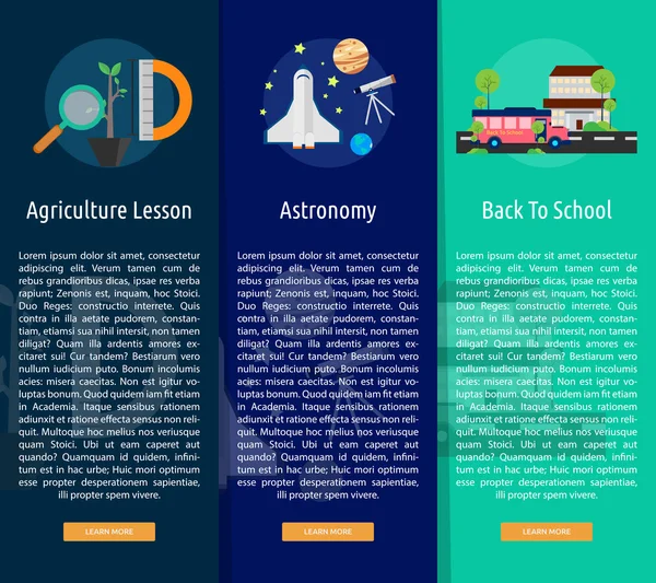 Educación y Ciencia Concepto de Banner Vertical — Vector de stock