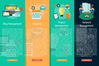 Pazarlama ve yönetim dikey Banner kavramı