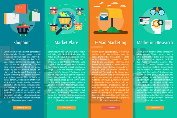 Conceito de Banner Vertical de Marketing e Gestão —  Vetores de Stock