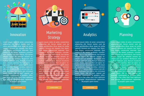 Conceito de Banner Vertical de Marketing e Gestão —  Vetores de Stock