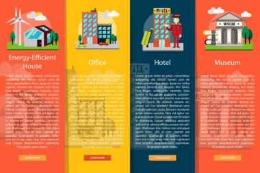 Yapı ve inşaat dikey Banner kavramı