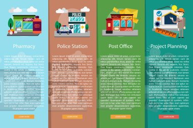 Yapı ve inşaat dikey Banner kavramı