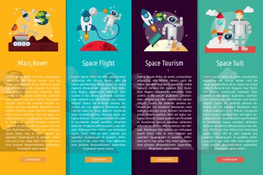 Uzay ve evren dikey Banner kavramı