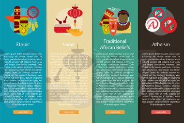 Din ve kutlamalar dikey Banner kavramı