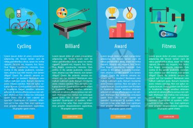 Spor ve Ödülleri dikey Banner kavramı