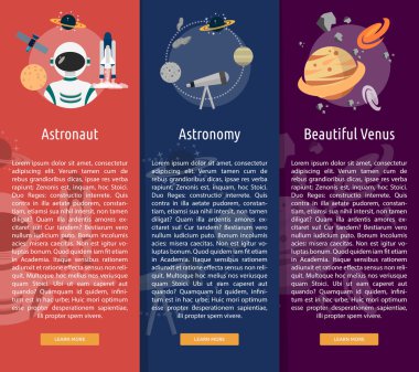 Uzay ve evren dikey Banner kavramı