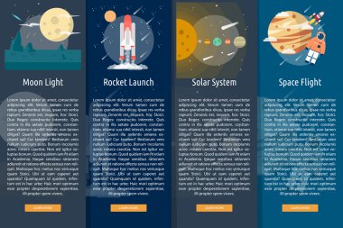 Uzay ve evren dikey Banner kavramı