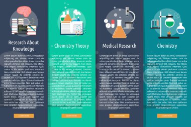 Bilim ve araştırma dikey Banner kavramı