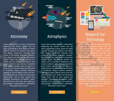 Bilim ve araştırma dikey Banner kavramı